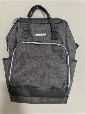 Bananafish Gray Diaper Backpack Doctor Style Wide Opening Travel Baby Bag